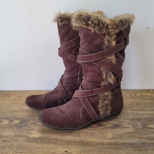 Naturalizer Brown Fur-Lined Women's Boots Size 8.5 Natural Soul